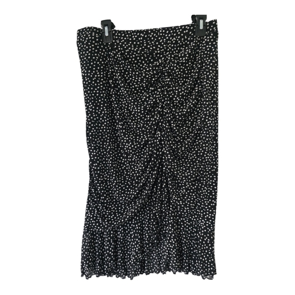 Ember Skirt Women Sz L Black & White Polka Dot Draped Ruched Mini Coastal - Picture 1 of 10